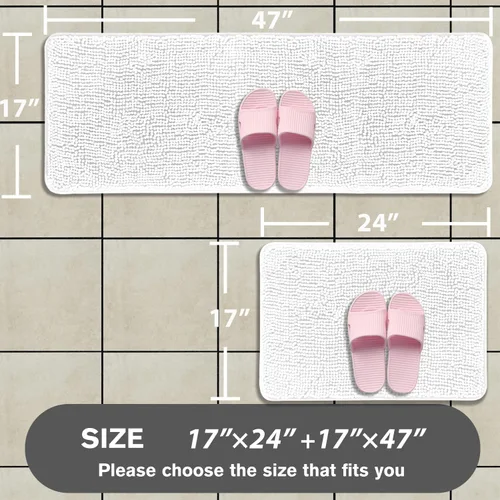 Miniatura 601 de Alfombra de baño pequeña de 12 x 18 pulgadas, lavable y absorbente, antideslizante, alfombra de baño de felpilla gruesa y suave para baño, ducha