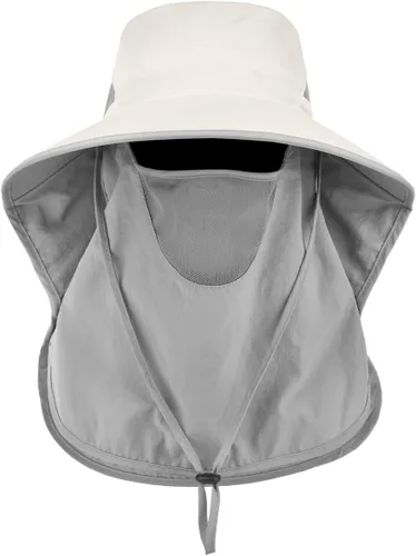 Miniatura 9 de LCZTN - Sombrero de protección solar de ala ancha, sombrero de pesca con solapa para cara y cuello, protección UPF 50+