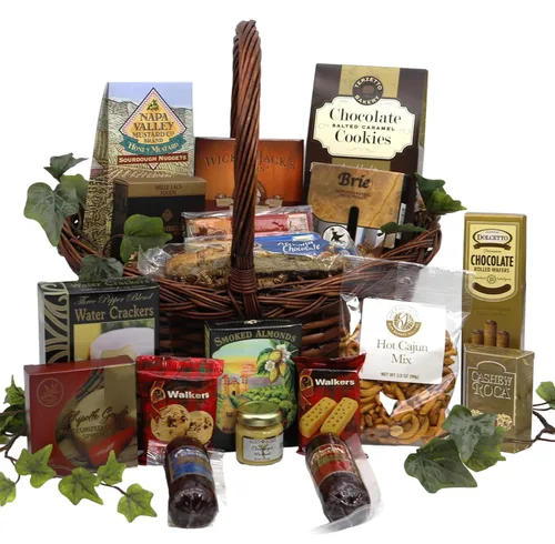 Gift Basket Village - The Midwesterner: Cesta de regalo de queso de lujo, salchichas y aperitivos, regalo para todas las ocasiones, hecho a mano en