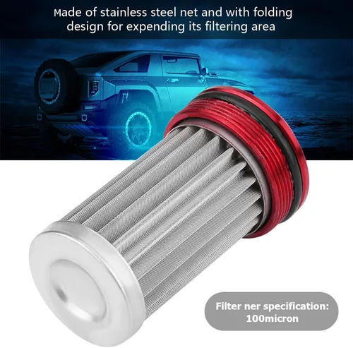 Miniatura 3 de AUCELI Filtro de combustible de gas en línea de 50 mm, filtro de aire con adaptador 6AN 8AN 10AN, accesorios de filtro de combustible/gas/gasolina