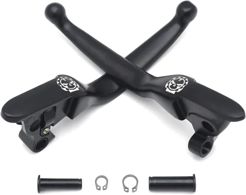 HongK - Palanca de mano de embrague de freno de calavera negra para motocicleta compatible con H-D 08-13 Touring Trike 14-posterior FLHR [P/N: