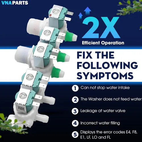 Miniatura 3 de Válvula de entrada de agua para lavadora reemplaza DC97-15459G para Samsung WA456DRHDSU AA WA456DRHDWR AA WA45K7600AW A2 WA45K7600AW AA WA48J7770AP