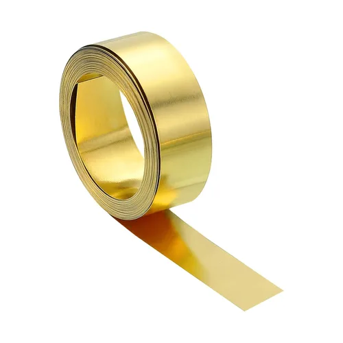 Miniatura 119 de uxcell Rollo de lámina de latón, 40 x 2 x 0.016 pulgadas, rollo de lámina de latón intermitente de metal para manualidades, reparaciones