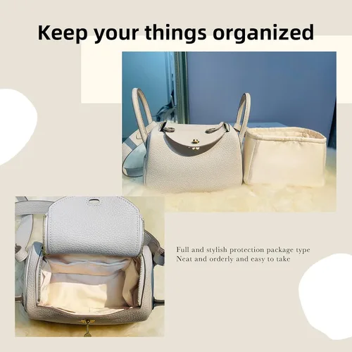 Miniatura 8 de DGAZ Organizador de bolso, organizador de bolsas de seda, bolso de lujo y moldeador de bolsas para bolsas Lindy 19263034 (Craie, LD26)
