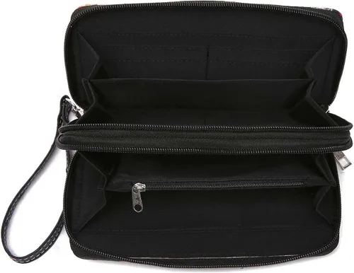 Miniatura 7 de Juego de cartera para mujer, estilo occidental, diseño de flores y mariposas, estilo floral, estilo campestre