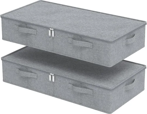 Miniatura 10 de Contenedor de almacenamiento debajo de la cama, contenedores plegables debajo de la cama, organizadores de armario con tapa para organizar ropa