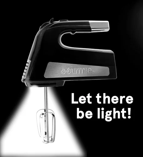 Miniatura 4 de Gourmia GHM2530 Mezclador de mano eléctrico iluminador con 6 velocidades + modo turbo - Potente motor de 300 vatios - Foco LED integrado - Incluye