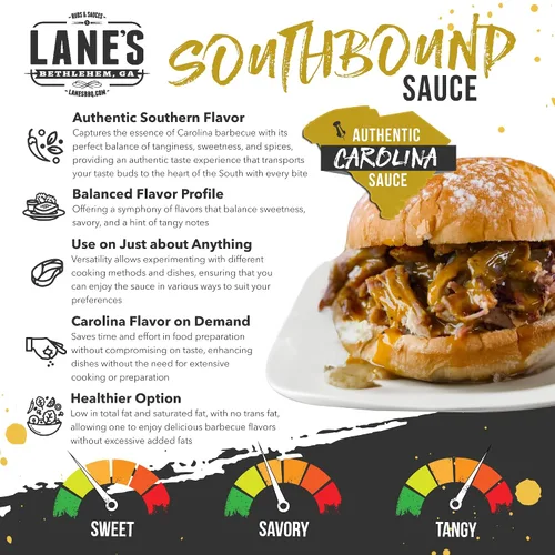 Miniatura 3 de Lane's Southbound Carolina Mustard BBQ Sauce, South Carolina BBQ Mustard Sauce, la mejor salsa BBQ perfecta para sándwiches y hamburguesas, 13.5