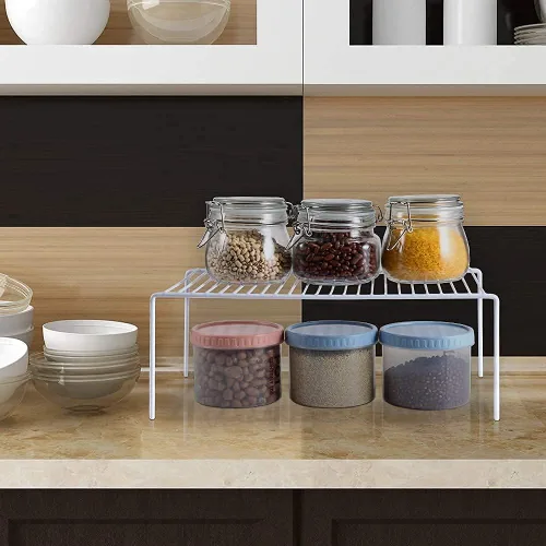 Miniatura 2 de Redrubbit Estante de almacenamiento grande (15.7 x 9.4 pulgadas), juego de 6, inoxidable, minimalista, blanco, acero metálico, 6 estantes, cocina