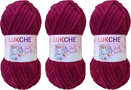 Miniatura 9 de Hilado de chenilla de terciopelo para amigurumi y punto de crochet súper voluminoso 100 gr (69,0 m) (Grosor del hilo 8 mm) (Verde espárrago) 1