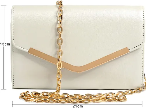 Miniatura 7 de Bolso de mano de noche para mujer, bolso de sobre con cadena desmontable