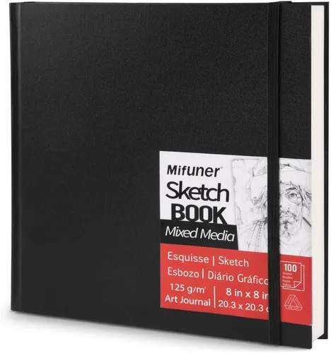 Miniatura 19 de Cuaderno de bocetos de arte mixto, 4 x 6 pulgadas, 100 hojas/200 páginas, 125 GSM, papel de dibujo beige sin ácidos, cuaderno de bocetos pequeño