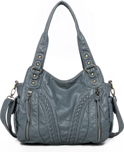 Montana West Bolsos tipo hobo de cuero lavado para mujer Bolsos espaciosos con correa bandolera