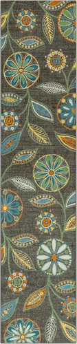 Miniatura 44 de Maples Rugs Reggie - Alfombra de pasillo floral, fabricada en Estados Unidos, lavable, antideslizante, alfombra de interior para cocina, pasillo