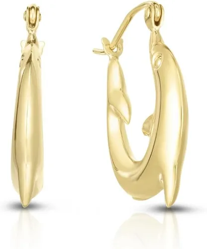 Aretes de aro simbólicos de oro amarillo de 14 quilates con cierre de bisagra, regalos de joyería para mujer, Oro amarillo, No es una piedra preciosa