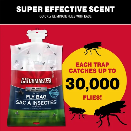 Miniatura 3 de Catchmaster Paquete de 20 trampas para moscas, bolsa para moscas y cinta para moscas, trampas para moscas de frutas para interiores y exteriores