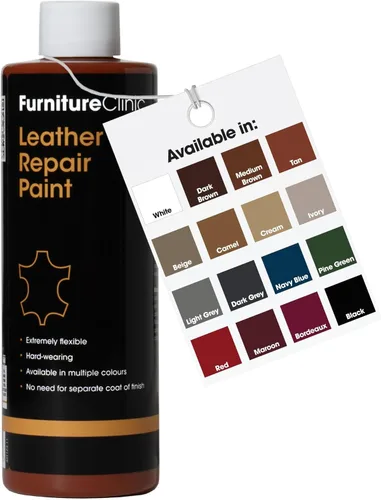 Miniatura 42 de Furniture Clinic Pintura y tinte para reparación de cuero, colorante autosellante para una reparación rápida y fácil del cuero, adecuado para sofás