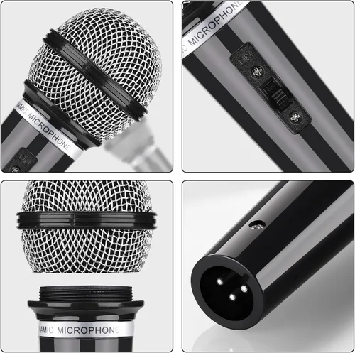 Miniatura 7 de Facmogu Juego de 3 micrófonos falsos, micrófono de plástico multicolor para disfraz de karaoke, accesorios de micrófono para Halloween, Navidad