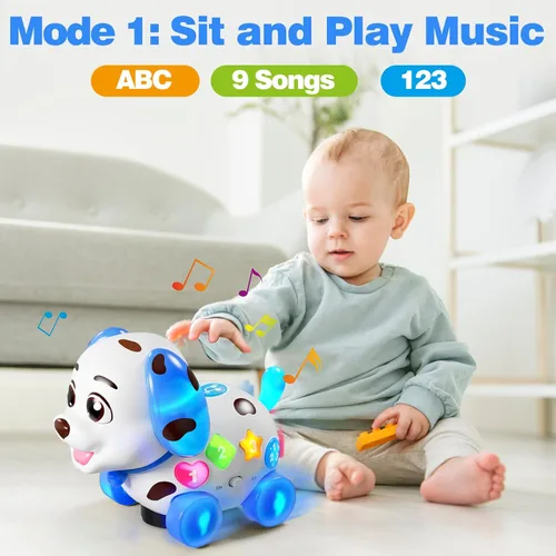 Miniatura 5 de HumorPlay Juguete Musical de Cachorro para Bebé de 6-12-18 Meses, Juguetes de Arrastrarse y Caminar para Niño Niña de 1 Año de Edad, Regalo