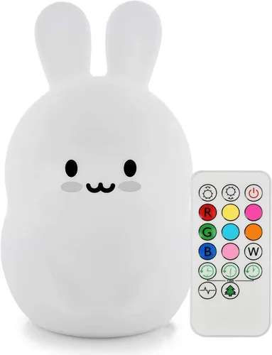 Miniatura 18 de Luz nocturna de alpaca para niños, lámpara de noche LED para habitación de los niños, luz de silicona suave recargable, brillo y colores ajustables