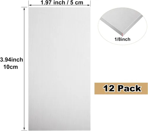Miniatura 2 de Cupones de soldadura, paquete de 12 unidades 6061 T6 de chapa de aluminio de 2 x 4 x 1/8 pulgadas, kit de práctica de soldadura de placa de aluminio