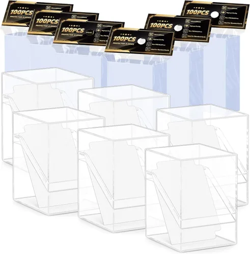 Miniatura 9 de YSCare Paquete de 2 Cajas para Mazos de Cartas, Estuche para Mazo y 200 Fundas para Tarjetas con Divisores, Caja de Almacenamiento Commander Negro
