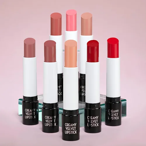 Miniatura 5 de aden Lápiz labial de terciopelo – altamente pigmentado – duradero e hidratante – no seco – cremoso y suave (01 Teddy)