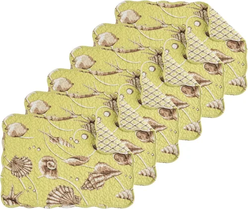 Miniatura 19 de C&F Home Sophia - Juego de 6 manteles individuales acolchados de 100 % algodón, 13 x 19 pulgadas, versátil, para verano, otoño, cosecha, enrejado