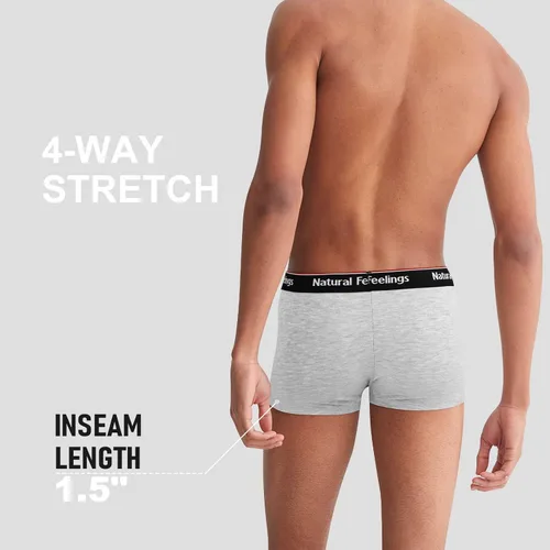Miniatura 4 de Natural Feelings Calzoncillos tipo bóxer para hombre, paquete de ropa interior suave de algodón abierto
