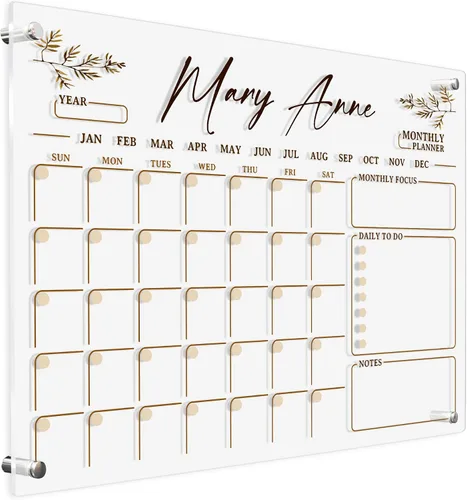 Miniatura 10 de Calendario de pared acrílico personalizado de 16 x 12 pulgadas, calendario acrílico personalizado para pared, calendario mensual personalizado