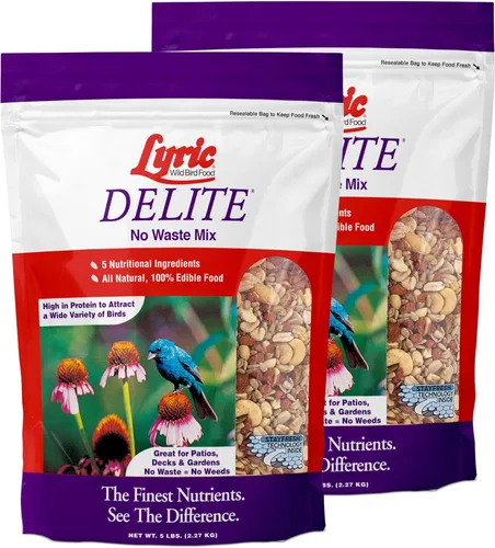 Miniatura 10 de Lyric Delite Semillas de aves silvestres – Mezcla de alimentos para pájaros sin desperdicios con nueces y semillas sin cáscara – Atrae banderines