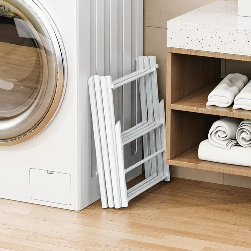 Miniatura 3 de STARLATTA Tendedero plegable para ropa, 3 niveles, portátil, para interiores y exteriores, antioxidante, compacto, plegable, tamaño compacto, carga