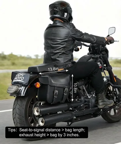 Miniatura 4 de kemimoto Alforjas para motocicleta, 30L de gran capacidad, bolsa de equipaje de piel sintética para motocicletas Sportster Softail Dyna V-star