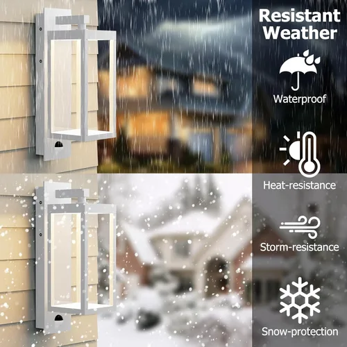 Miniatura 3 de Luces LED con sensor de movimiento para porche, montaje en pared al aire libre, lámpara exterior para casa, garaje, patio, jardín, 13 W, 750 lm