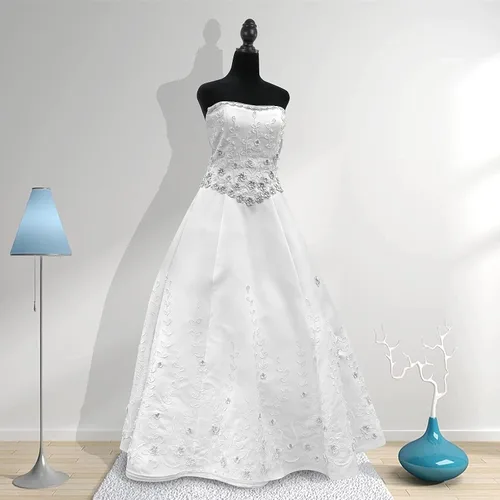 Miniatura 2 de Maniquí cuerpo vestido forma torso maniquí femenino 49.6-63.4 pulgadas maniquí con altura ajustable trípode de madera soporte para la exhibición