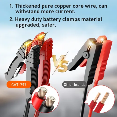 Miniatura 8 de YULU CAT-797 Arrancador de salto ultra potente - 30000A 12V/24V batería Booster Pack con cables de puente comerciales, iluminación exterior DC/USB