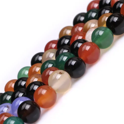 Miniatura 56 de Cuentas redondas naturales semipreciosas de piedra suelta para hacer joyas, brazaletes, collares Cuarzo rosa