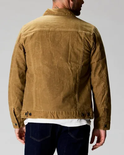 Miniatura 6 de Huckberry Flint and Tinder Chaqueta de Camionero Encerada con Forro de Franela para Hombre, Chaqueta para Hombre Resistente al Agua y a la Intemperie