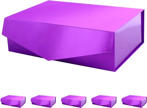 Miniatura 37 de PACKHOME Caja de regalo de 9 x 6.5 x 3.8 pulgadas, caja plegable rectangular con tapa magnética para embalaje de regalo (rosa mate, textura de grano)