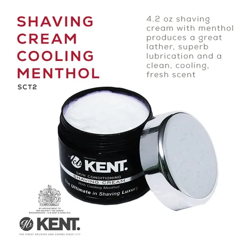 Miniatura 2 de Kent Espuma de afeitar SCT2 - Crema de afeitar de mentol refrescante para hombre, perfecta para viajes o hogar, suave para pieles sensibles
