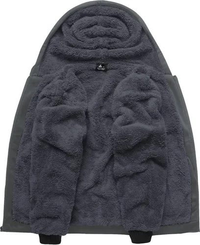Miniatura 33 de SCODI Sudaderas con capucha para hombre, forro polar pesado, cremallera completa, forro de sherpa grueso, chaqueta con capucha
