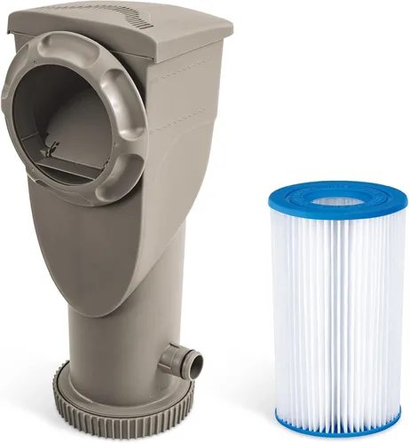 Funsicle SkimmerPlus - Bomba de filtro 2 en 1 y sistema de desnatador de 1,500 GPH para piscinas sobre el suelo, fácil limpieza y mantenimiento de