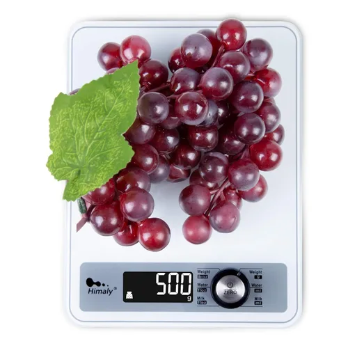 Miniatura 2 de Báscula de cocina altamente digital, pantalla LCD con retroiluminación, graduación precisa de 0.1 oz, medición de volumen de agua y leche, 176.37 oz