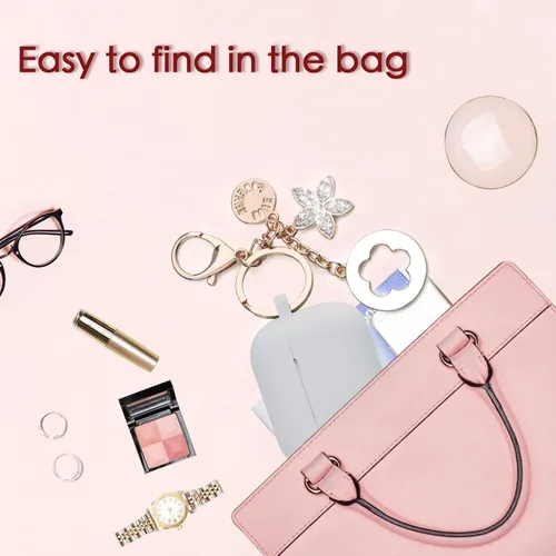 Miniatura 4 de OLEBAND Funda para Airpods Pro de 1ª generación con bonito llavero brillante, funda protectora de silicona y antideslizante, compatible con Apple