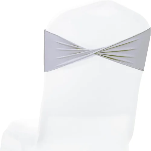 Miniatura 32 de MDS® Paquete de 10 bandas elásticas de elastano para silla sin hebilla deslizante, lazo elástico reutilizable para silla para boda, recepción