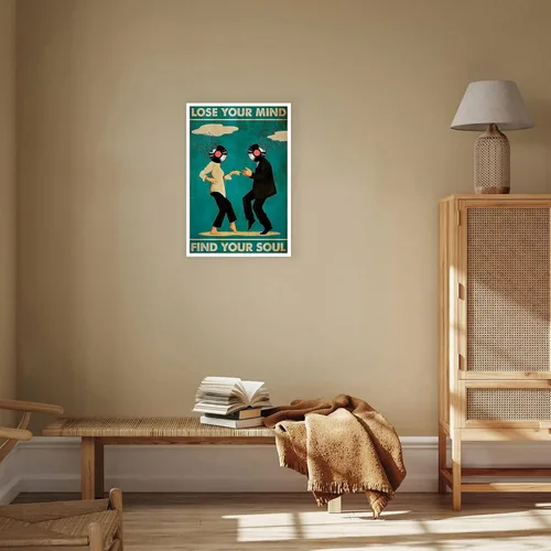 Miniatura 6 de Pósteres vintage de música y baile de película con texto en inglés "Lose Your Mind Find Your Soul", arte de pared con citas inspiradoras Multi 03