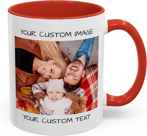 Miniatura 25 de Taza de café personalizada, regalo personalizado, taza de cerámica con foto, imágenes o texto, novedad de tazas personalizadas, perfecta para Borde