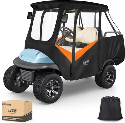 Miniatura 9 de 10L0L Carcasa para carrito de golf para 4 pasajeros para Club Car Precedent de 57 pulgadas, cubierta de lluvia transparente impermeable 600D