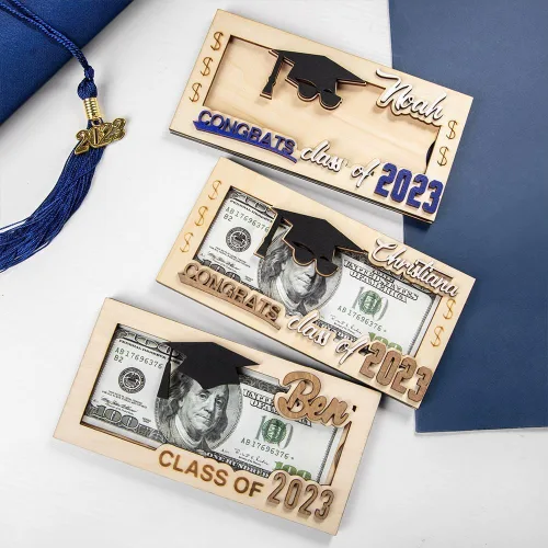 Miniatura 3 de Titular de regalo de dinero de graduación con nombre personalizado, caja de tarjetas de graduación, soporte para dinero de la clase de 2024, regalo