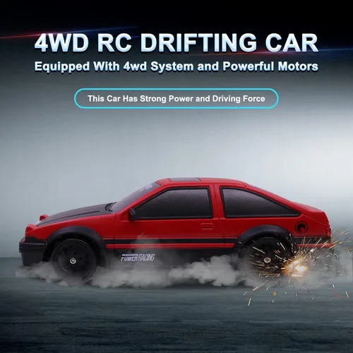 Miniatura 3 de Coche de control remoto RC Drift Car 2.4GHz escala 1:24 4WD de alta velocidad RC Vehículo con luces LED, baterías y neumáticos a la deriva, autos